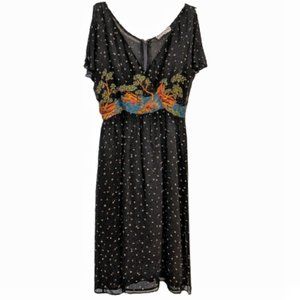 Vintage Morton Myles Flutter Sleeve Midi Dress
